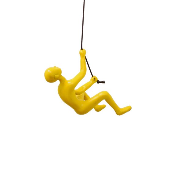 Climbing Man Home Decor Classic Wall-Art Sculpture | 1-Piece | Yellow | - Picture 1 of 5